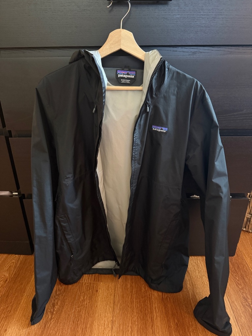 Patagonia Black Hooded Rain Jacket